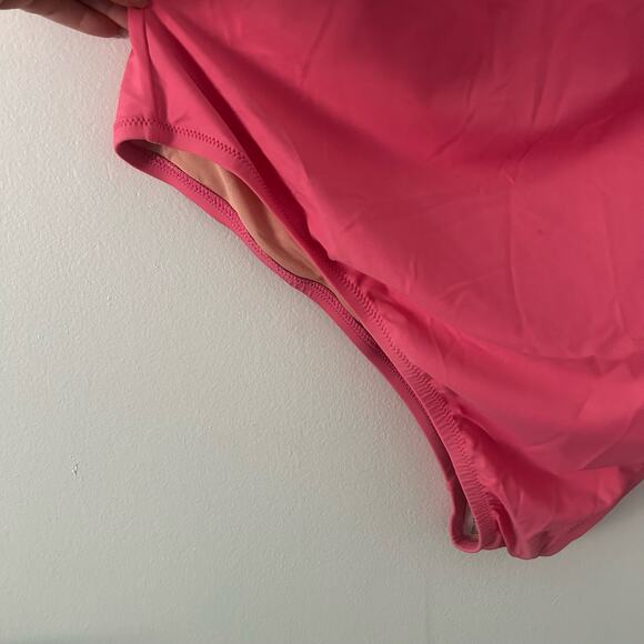 5/$25 J. Crew Scoopneck One-Piece Pink Adjustable Plus Swimsuit Size 22 New - Picture 4 of 10